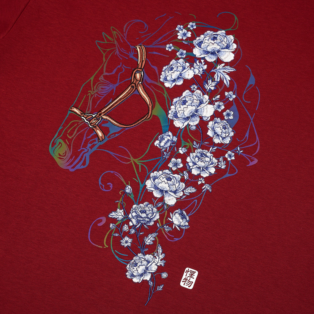 MONZTR Mythical - Floral Stallion (Burgundy)